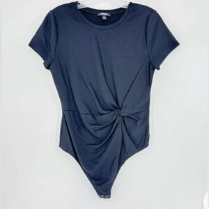 Express Short Sleeve Ruched Bodysuit Size XS